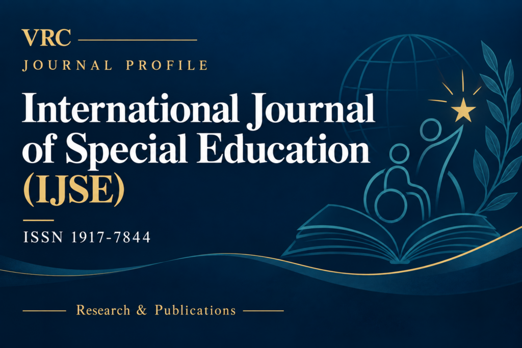VRC journal profile: International Journal of Special Education (IJSE), ISSN 1917-7844.
